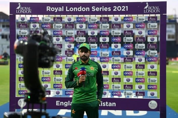 Pakistan captain Babar Azam during the post match presentations after the 3rd Royal London Series One Day International between England and Pakistan...