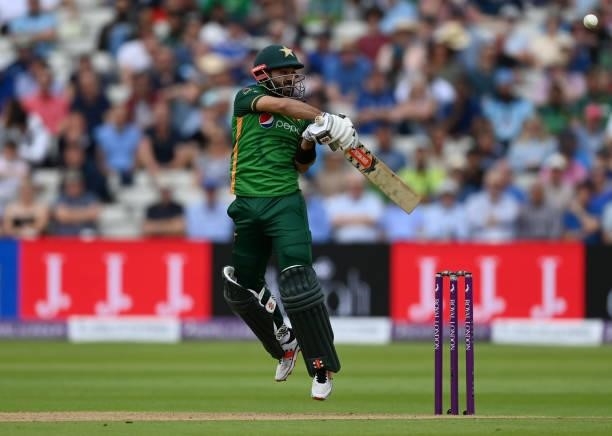 Mohammad Rizwan of Pakistan during the 3rd Royal London Series One Day International between England and Pakistan at Edgbaston on July 13, 2021 in...