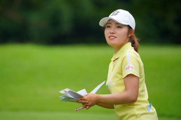 Ayaka Furue of Japan is seen on the 4th tee during the pro-am ahead of the GMO Internet Ladies Samantha Thavasa Global Cup at Eagle Point Golf Club...