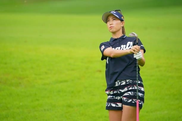Momoko Ueda of Japan hits her second shot on the 4th hole during the pro-am ahead of the GMO Internet Ladies Samantha Thavasa Global Cup at Eagle...