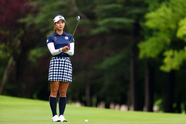 Rei Matsuda of Japan is seen before playing a shot on the 13th hole during the pro-am ahead of the GMO Internet Ladies Samantha Thavasa Global Cup at...