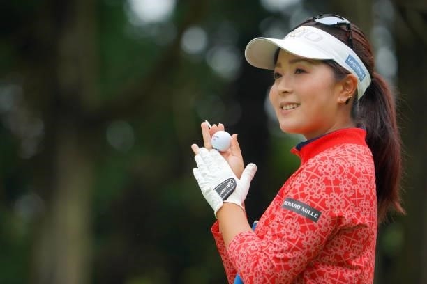 Serena Aoki of Japan is seen on the 6th tee during the pro-am ahead of the GMO Internet Ladies Samantha Thavasa Global Cup at Eagle Point Golf Club...