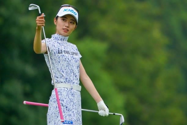 Yuka Yasuda of Japan is seen on the 6th hole during the pro-am ahead of the GMO Internet Ladies Samantha Thavasa Global Cup at Eagle Point Golf Club...
