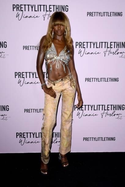 Leomie Anderson attends the PLT x Winnie Harlow Event hosted by PrettyLittleThing at La Mesa Lounge and Restaurant on July 14, 2021 in Los Angeles,...