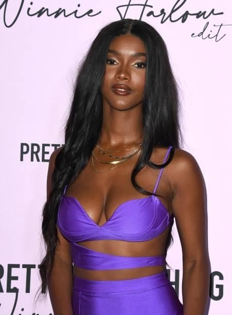 Mariama Diallo attends the PLT x Winnie Harlow Event hosted by PrettyLittleThing at La Mesa Lounge and Restaurant on July 14, 2021 in Los Angeles,...
