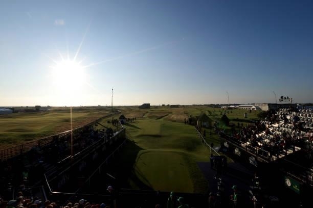 General view of the 1st tee during Day One of The 149th Open at Royal St George’s Golf Club on July 15, 2021 in Sandwich, England.