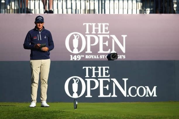 Christiaan Bezuidenhout of South Africa prepares to tee off on the first during Day One of The 149th Open at Royal St George’s Golf Club on July 15,...