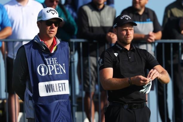 Danny Willett of England looks on at the third tee during Day One of The 149th Open at Royal St George’s Golf Club on July 15, 2021 in Sandwich,...