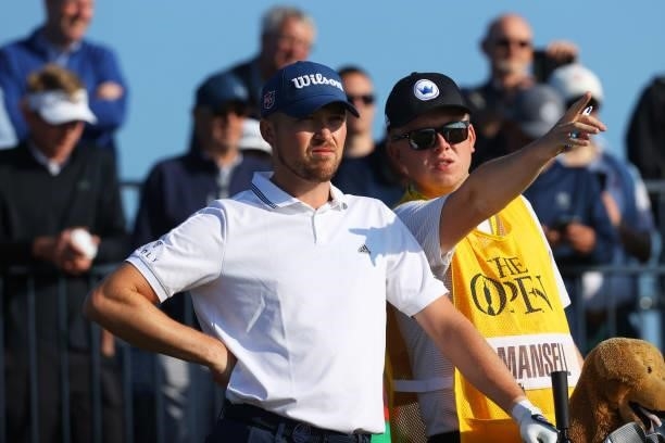 Richard Mansell of England looks on at the third tee during Day One of The 149th Open at Royal St George’s Golf Club on July 15, 2021 in Sandwich,...