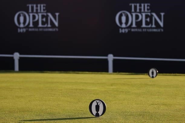 Detailed view on the 1st tee during Day One of The 149th Open at Royal St George’s Golf Club on July 15, 2021 in Sandwich, England.