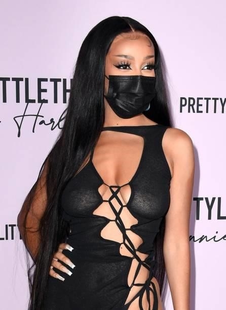 Doja Cat attends the PLT x Winnie Harlow Event hosted by PrettyLittleThing at La Mesa Lounge and Restaurant on July 14, 2021 in Los Angeles,...