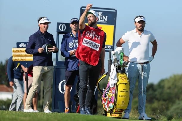 Mike Lorenzo-Vera of France prepares to tee off on the 5th hole during Day One of The 149th Open at Royal St George’s Golf Club on July 15, 2021 in...