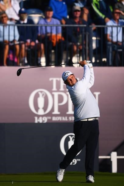 Ritchie of South Africa tees off on the 1st hole during Day One of The 149th Open at Royal St George’s Golf Club on July 15, 2021 in Sandwich,...