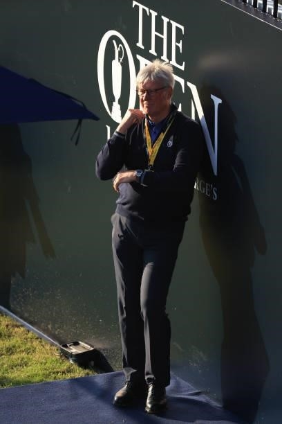 Martin Slumbers, Chief Executive of the R&A looks on during Day One of The 149th Open at Royal St George’s Golf Club on July 15, 2021 in Sandwich,...