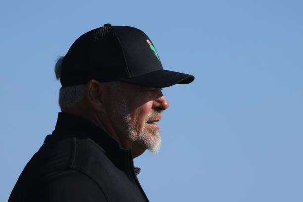 Darren Clarke of Northern Ireland looks on during Day One of The 149th Open at Royal St George’s Golf Club on July 15, 2021 in Sandwich, England.