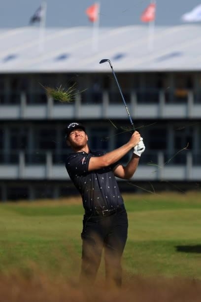 Talor Gooch of the United States plays his second shot on the second hole during Day One of The 149th Open at Royal St George’s Golf Club on July 15,...