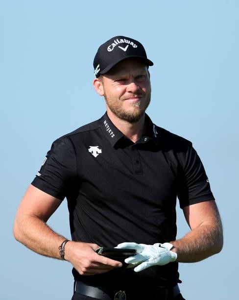 Danny Willett of England prepares to tee off on the 5th hole during Day One of The 149th Open at Royal St George’s Golf Club on July 15, 2021 in...