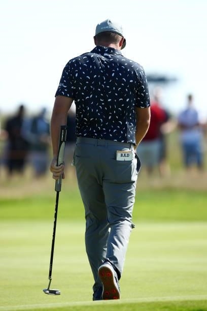 Bryson DeChambeau of the United States looks on during Day One of The 149th Open at Royal St George’s Golf Club on July 15, 2021 in Sandwich, England.