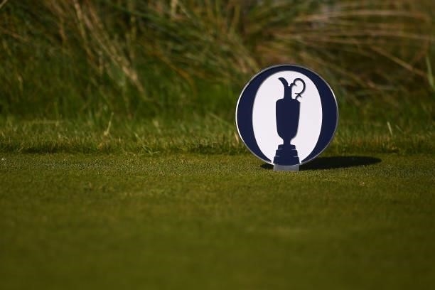 Tee marker is seen during Day One of The 149th Open at Royal St George’s Golf Club on July 15, 2021 in Sandwich, England.