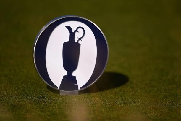 Tee marker is seen during Day One of The 149th Open at Royal St George’s Golf Club on July 15, 2021 in Sandwich, England.