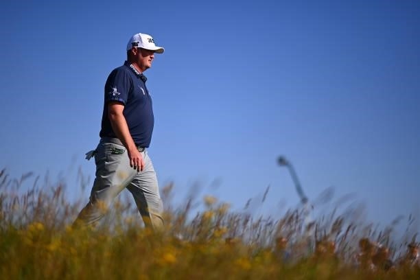 Jason Kokrak of The United States walks on the 2nd hole during Day One of The 149th Open at Royal St George’s Golf Club on July 15, 2021 in Sandwich,...