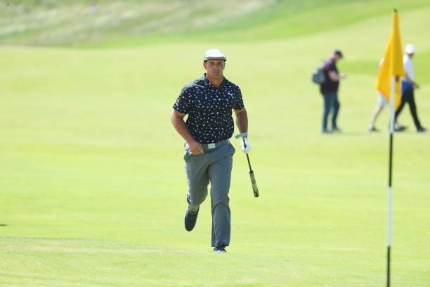 Bryson DeChambeau of the United States looks on from the seventh hole during Day One of The 149th Open at Royal St George’s Golf Club on July 15,...