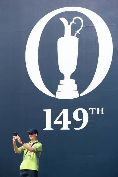 Spectator takes a photo during Day One of The 149th Open at Royal St George’s Golf Club on July 15, 2021 in Sandwich, England.