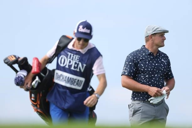 Bryson Dechambeau of The United States looks on during Day One of The 149th Open at Royal St George’s Golf Club on July 15, 2021 in Sandwich, England.