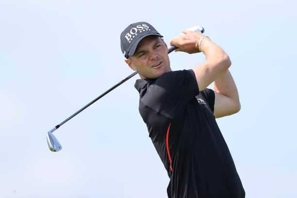 Martin Kaymer of Germany tees off on the 5th hole during Day One of The 149th Open at Royal St George’s Golf Club on July 15, 2021 in Sandwich,...