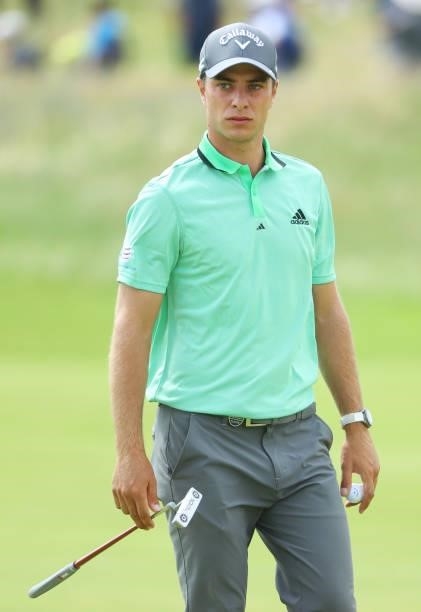 Guido Migliozzi of Italy looks on from the seventh hole during Day One of The 149th Open at Royal St George’s Golf Club on July 15, 2021 in Sandwich,...