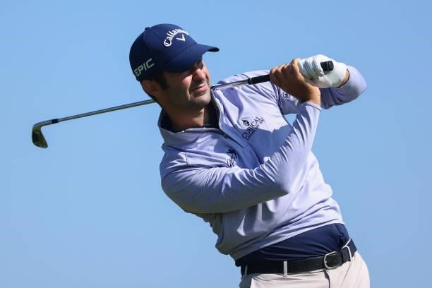 Jorge Campillo of Spain tees off on the 3rd hole during Day One of The 149th Open at Royal St George’s Golf Club on July 15, 2021 in Sandwich,...