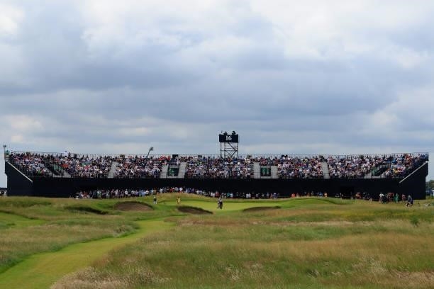General view of the 16th green during Day One of The 149th Open at Royal St George’s Golf Club on July 15, 2021 in Sandwich, England.