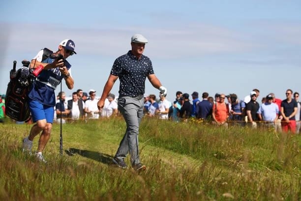 Bryson DeChambeau of the United States makes his way around the course during Day One of The 149th Open at Royal St George’s Golf Club on July 15,...