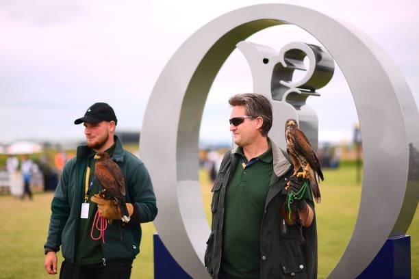 Bird of prey is seen during Day One of The 149th Open at Royal St George’s Golf Club on July 15, 2021 in Sandwich, England.