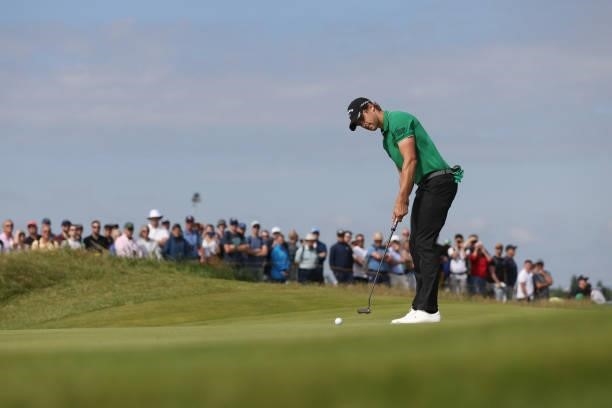 Thomas Detry of Belgium putts during Day One of The 149th Open at Royal St George’s Golf Club on July 15, 2021 in Sandwich, England.