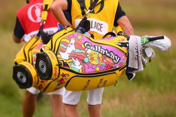 The bag of Matt Wallace of England is seen during Day One of The 149th Open at Royal St George’s Golf Club on July 15, 2021 in Sandwich, England.