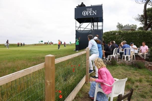 Spectators watch play during Day One of The 149th Open at Royal St George’s Golf Club on July 15, 2021 in Sandwich, England.