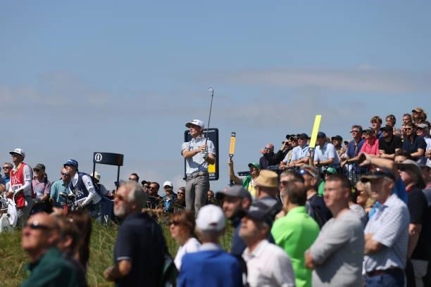 Will Zalatoris of The United States tees off during Day One of The 149th Open at Royal St George’s Golf Club on July 15, 2021 in Sandwich, England.