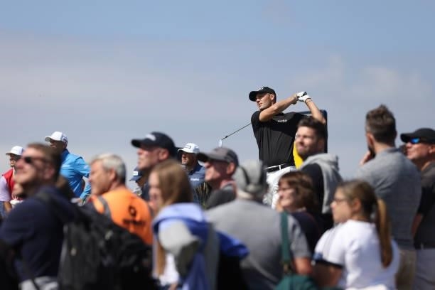 Martin Kaymer of Germany tees off during Day One of The 149th Open at Royal St George’s Golf Club on July 15, 2021 in Sandwich, England.