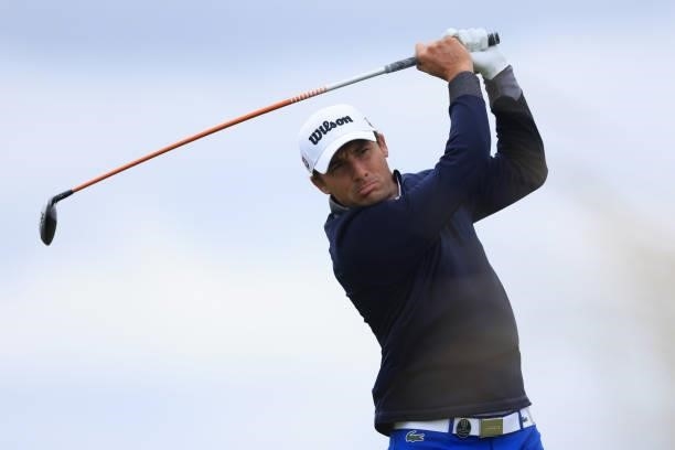 Benjamin Herbert of France tees off on the 5th hole during Day One of The 149th Open at Royal St George’s Golf Club on July 15, 2021 in Sandwich,...