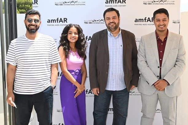 Ghassan AlHabib, Ajwa Aljoudi, Abdullah Aleyaf AI Qahtani and Haleel Sayer attend celebration of Cinema, Pre-amfAR gala lunch hosted by the Red Sea...