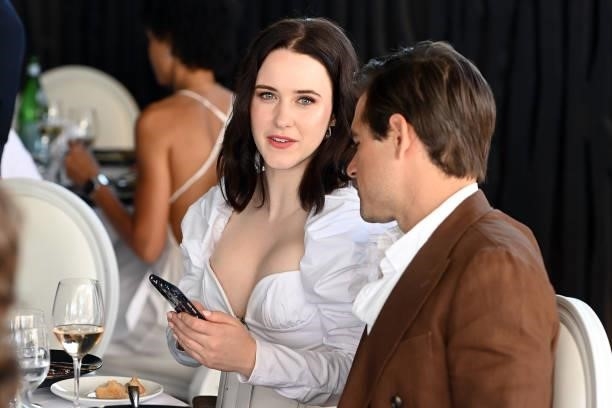 Rachel Brosnahan and Jason Ralph attends celebration of Cinema, Pre-amfAR gala lunch hosted by the Red Sea International Film Festival during the...