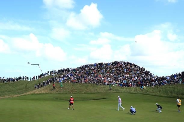 General view is seen as Robert MacIntyre of Scotland plays the sixth green during Day One of The 149th Open at Royal St George’s Golf Club on July...
