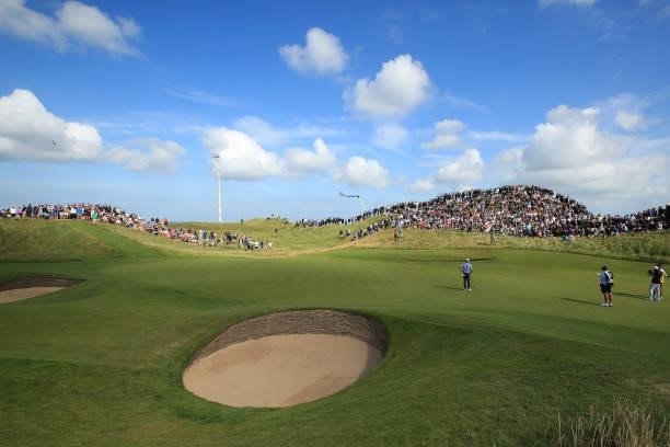 General view of the sixth green is seen during Day One of The 149th Open at Royal St George’s Golf Club on July 15, 2021 in Sandwich, England.