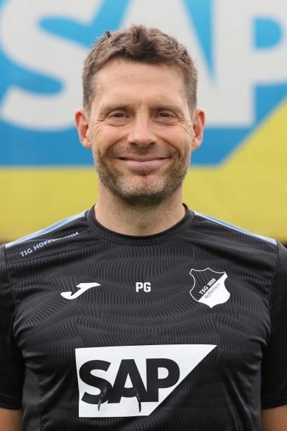 Physiotherapist Peter Geigle of TSG Hoffenheim poses during the team presentation at on July 15, 2021 in Sinsheim, Germany.