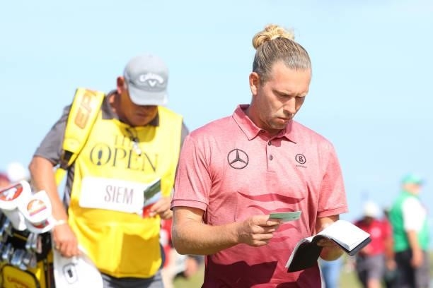 Marcel Siem of Germany makes his way towards the ninth hole during Day One of The 149th Open at Royal St George’s Golf Club on July 15, 2021 in...