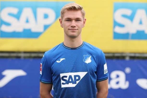 Marco John of TSG Hoffenheim poses during the team presentation at on July 15, 2021 in Sinsheim, Germany.