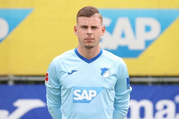 Luca Philipp of TSG Hoffenheim poses during the team presentation at on July 15, 2021 in Sinsheim, Germany.