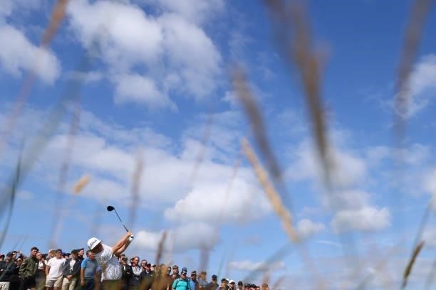 Cameron Smith of Australia tees off on the 4th hole during Day One of The 149th Open at Royal St George’s Golf Club on July 15, 2021 in Sandwich,...