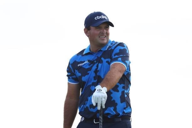 Patrick Reed of The United States tees off on the 5th hole during Day One of The 149th Open at Royal St George’s Golf Club on July 15, 2021 in...